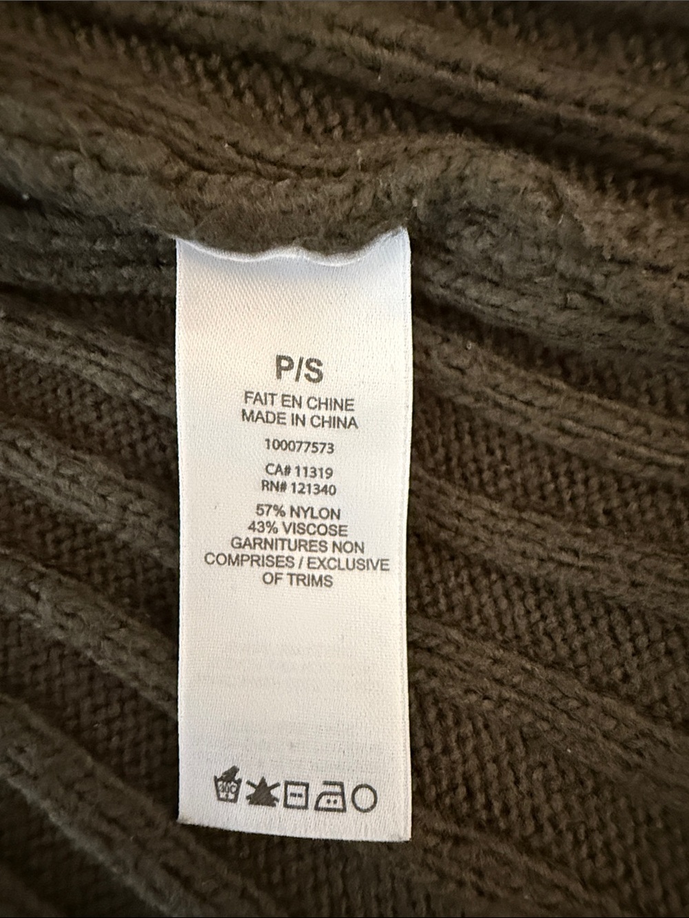 Garage Olive Ribbed Zip-Up Turtleneck Sweater - Picture 6 of 7